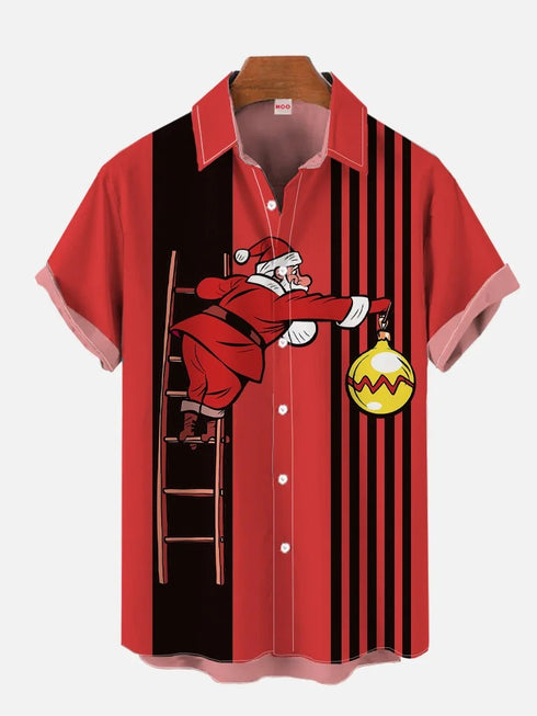 Men's Christmas Funny Graphic Short Sleeve Hawaiian Shirt